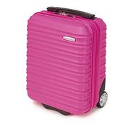 WITTCHEN Valise Cabine Valise de Voyage Petite Valise Bagage à Main Valise Rigide en ABS avec 2 roulettes pivotantes Poignée télescopique Groove Line Taille XS Rose
