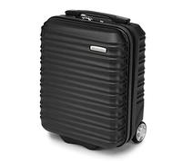 WITTCHEN Valise Cabine Valise de Voyage Petite Valise Bagage à Main Valise Rigide en ABS avec 2 roulettes pivotantes Poignée télescopique Groove Line Taille XS Noir