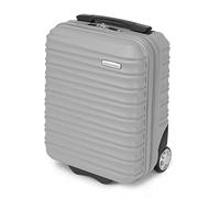 WITTCHEN Valise Cabine Voyage Petite Bagage à Main Valise Rigide en ABS avec 2 roulettes pivotantes Poignée télescopique Groove Line Taille XS Gris Air France/Easyjet/Transavia France/Ryanair