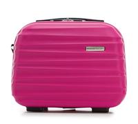 WITTCHEN Valise cosmétique Trousse de Toilette Valise de Voyage Bagage à Main Cabine en ABS Trousse de Toilette Sac à cosmétiques Femme Groove Line Rose Air France/Easyjet/Transavia France