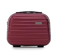 WITTCHEN Valise cosmétique Trousse de Toilette Valise de Voyage Bagage à Main Cabine en ABS Trousse de Toilette Sac à cosmétiques Femme Groove Line Marron Air France/Easyjet/Transavia France