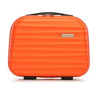 WITTCHEN Valise cosmétique Trousse de Toilette Valise de Voyage Bagage à Main Bagage Cabine en ABS Trousse de Toilette Sac à cosmétiques Femme Groove Line Orange