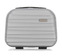 WITTCHEN Valise cosmétique Trousse de Toilette Valise de Voyage Bagage à Main Cabine en ABS Trousse de Toilette Sac à cosmétiques Femme Groove Line Gris Air France/Easyjet/Transavia France