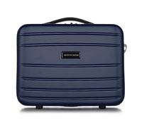 WITTCHEN Valise cosmétique Valise de Voyage en ABS Bagages Trousse de Toilette en ABS Sac cosmétique Femme Homme Étui de Voyage Globe Line Bleu Marine Air France/Easyjet/Ryanair/Transavia France