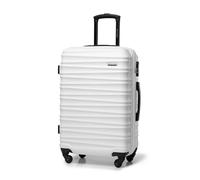WITTCHEN Valise de Voyage Bagage à Main Valise Cabine Valise Rigide en ABS avec 4 Roulettes Pivotantes Serrure à Combinaison Poignée Télescopique Groove Line Taille M Blanc