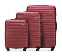 WITTCHEN Valise de Voyage Set de 3 valises Valise à roulettes Bagages à Main ABS 4 roulettes pivotantes Serrure à Combinaison Poignée télescopique Groove Line Marron Air France/Easyjet/Ryanair