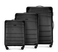 WITTCHEN Valise de Voyage Set de 3 valises Valise à roulettes Bagages à mai en ABS avec 4 roulettes pivotantes Serrure à Combinaison Poignée télescopique Globe Line Noir
