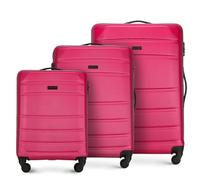 WITTCHEN Valise de Voyage Set de 3 valises Valise à roulettes Bagages à Main en ABS avec 4 roulettes pivotantes Serrure à Combinaison Poignée télescopique Globe Line Rose