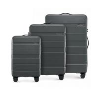 WITTCHEN Valise de Voyage Set de 3 valises Valise à roulettes Bagages à Main en ABS avec 4 roulettes pivotantes Serrure à Combinaison Poignée télescopique COMODO Line Gris foncé