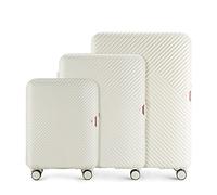 WITTCHEN Valise de Voyage Set de 3 valises Valise à roulettes Bagages à Main en Polycarbonate avec 4 roulettes pivotantes Serrure à Combinaison Poignée télescopique GL Style Line Blanc