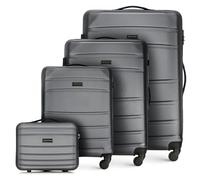 WITTCHEN Valise de Voyage Set de 4 valises Bagages à Main Trousse de Toilette Set de valises en ABS avec 4 roulettes pivotantes Serrure à Combinaison Poignée télescopique Globe Line Gris