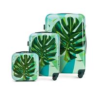 WITTCHEN Valise de Voyage Set de 4 valises Bagages à Main Trousse de Toilette Set de valises en ABS avec 4 roulettes pivotantes Serrure à Combinaison Poignée télescopique Young Line Vert-Bleu