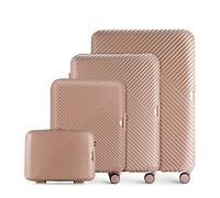 WITTCHEN Valise de Voyage Set de 4 valises en Polycarbonate Bagages à Main avec 4 roulettes pivotantes Serrure à Combinaison Poignée télescopique GL Style Line Rose poudré