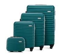 WITTCHEN Valise de Voyage Set de 4 valises Valise à roulettes Bagages à Main Set de valises de Voyage en ABS avec 4 roulettes pivotantes Serrure à Combinaison Poignée télescopique Groove Line Vert