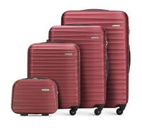 WITTCHEN Valise de Voyage Set de 4 valises Valise à roulettes Bagages à Main Set de valises de Voyage en ABS avec 4 roulettes pivotantes Serrure à Combinaison Poignée télescopique Groove Line Marron