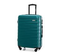 WITTCHEN Valise de Voyage Valise Moyenne Valise à roulettes ABS Trolley avec 4 roulettes Spinner Serrure à Combinaison Poignée télescopique Groove Line Taille L Vert