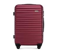 WITTCHEN Valise de Voyage Valise Moyenne Valise à roulettes ABS Trolley 4 roulettes Spinner Serrure à Combinaison Poignée télescopique Groove Line Taille L Marron Air France/Easyjet/Transavia France