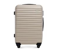 WITTCHEN Valise de Voyage Valise Moyenne Valise à roulettes ABS Trolley 4 roulettes Spinner Serrure à Combinaison Poignée télescopique Groove Line Taille L Beige Air France/Easyjet/Transavia France