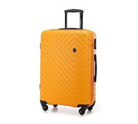 WITTCHEN Valise de Voyage Valise Moyenne Valise à roulettes ABS Trolley avec 4 roulettes Spinner Serrure à Combinaison Poignée télescopique Cube Line Taille L Orange