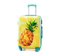 WITTCHEN Valise de Voyage Valise Moyenne Valise à roulettes ABS Trolley avec 4 roulettes Spinner Serrure à Combinaison Poignée télescopique Young Line Taille L Jaune