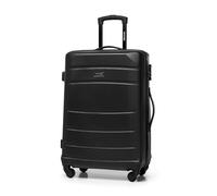 WITTCHEN Valise de Voyage Valise Moyenne Valise à roulettes ABS Trolley avec 4 roulettes Spinner Serrure à Combinaison Poignée télescopique Globe Line Taille L Noir Air France/Easyjet/Ryanair