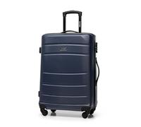 WITTCHEN Valise de Voyage Valise Moyenne Valise à roulettes ABS Trolley avec 4 roulettes Spinner Serrure à Combinaison Poignée télescopique Globe Line Taille L Bleu Marine
