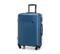 WITTCHEN Valise de Voyage Valise Moyenne Valise à roulettes ABS Trolley avec 4 roulettes Spinner Serrure à Combinaison Poignée télescopique Cube Line Taille L Bleu foncé