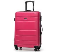 WITTCHEN Valise de Voyage Valise Moyenne Valise à roulettes ABS Trolley avec 4 roulettes Spinner Serrure à Combinaison Poignée télescopique Globe Line Taille L Rose Air France/Easyjet/Ryanair