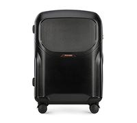 WITTCHEN Valise de Voyage Valise Moyenne Valise à roulettes Polycarbonate Trolley avec 4 roulettes Spinner Serrure à Combinaison Poignée télescopique Lady 2 Line Taille L Noir