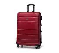 WITTCHEN Valise Grande Taille de Voyage Valise à roulettes Coque Rigide ABS 4 roulettes Spinner Serrure à Combinaison Poignée télescopique Globe Line Taille XL Rouge Air France/Easyjet/Ryanair