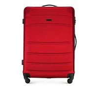 WITTCHEN Valise Grande Taille de Voyage Valise à roulettes Coque Rigide ABS 4 roulettes Spinner Serrure à Combinaison Poignée télescopique Globe Line Taille XL Rouge Air France/Easyjet/Ryanair