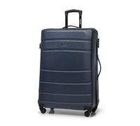 WITTCHEN Valise Grande Taille de Voyage Valise à roulettes Coque Rigide ABS 4 roulettes Spinner Serrure à Combinaison Poignée télescopique Globe Line Taille XL Bleu Marine Air France/EasyJet/Ryanair