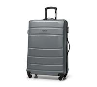 WITTCHEN Valise Grande Taille de Voyage Valise à roulettes Coque Rigide ABS 4 roulettes Spinner Serrure à Combinaison Poignée télescopique Globe Line Taille XL Gris Air France/Easyjet/Ryanair