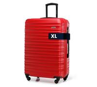 WITTCHEN Valise Grande Taille Valise de Voyage à roulettes Coque Rigide ABS 4 roulettes Spinner Serrure à Combinaison Poignée télescopique Groove Line Taille XL Rouge Air France/Easyjet/Ryanair