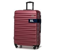 WITTCHEN Valise Grande Taille Valise de Voyage à roulettes Coque Rigide ABS 4 roulettes Spinner Serrure à Combinaison Poignée télescopique Groove Line Taille XL Marron Air France/Easyjet/Ryanair
