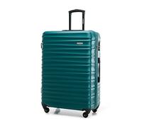 WITTCHEN Valise Grande Taille Valise de Voyage à roulettes Coque Rigide ABS 4 roulettes Spinner Serrure à Combinaison Poignée télescopique Groove Line Taille XL Vert Air France/Easyjet/Ryanair