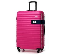 WITTCHEN Valise Grande Taille Valise de Voyage à roulettes Coque Rigide ABS 4 roulettes Spinner Serrure à Combinaison Poignée télescopique Groove Line Taille XL Rose Air France/Easyjet/Ryanair