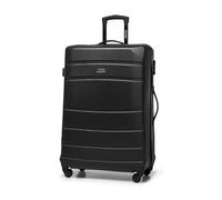 WITTCHEN Valise Grande Taille Valise de Voyage Valise à roulettes Coque Rigide ABS 4 roulettes Spinner Serrure à Combinaison Poignée télescopique Globe Line Taille XL Noir Air France/Easyjet/Ryanair