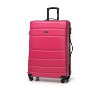 WITTCHEN Valise Grande Taille Valise de Voyage Valise à roulettes Coque Rigide ABS 4 roulettes Spinner Serrure à Combinaison Poignée télescopique Globe Line Taille XL Rose Air France/Easyjet/Ryanair