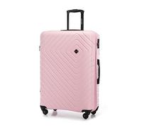 WITTCHEN Valise Grande Taille Valise de Voyage Valise à roulettes Coque Rigide en ABS avec 4 roulettes Spinner Serrure à Combinaison Poignée télescopique Cube Line Taille XL Rose Clair
