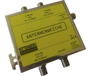 Wittenberg Antennen 4 in 1 Répartiteur d'antenne FM, DAB+, UHF, SAT