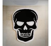 WITTIZA Tapis de bain en forme de tête de mort - Décoration gothique - Motif crânes d'Halloween - Décoration d'intérieur gothique pour chambre à coucher, cuisine, salle de bain - Cadeau effrayant