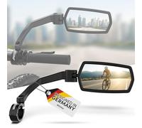 Wittkop Miroir vélo | Grand champ de vision HD | 360° pivotant & escamotable | Montage en haut & en bas | Incassable & Durable | Rétroviseur convexe pour vélo, e-bike | Gauche, guidon, ebike