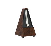 Wittner Metronome Taktell Forme Pyramide Système Maelzel Série Designer - Boîtier en plastique - Avec cloche - Bois de racine - Mécanique à remonter - Pas de piles nécessaires - Fabriqué en Allemagne