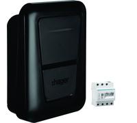 witty plus borne de recharge IP55 1x 7,4/22kW T2+RFID+APP BLE+OCPP+MID+XEM470 - HAGER XVL122SFL