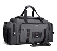 WITZMAN Sac de sport pour hommes, grand sac de voyage de nuit avec compartiment à chaussures, sac de gym pour le sport, sac de voyage pour hommes, Gris argenté, 21.5 x 11 x 12.5 inches