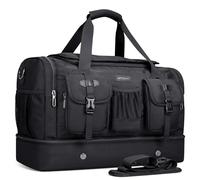 WITZMAN Sac de Voyage Homme 50L de W nd avec Compartiment Chaussures | Multi-compartiments avec Poche Sèche/Humide, Convertible, Grande Capacité, Un Sac pour Gym, Nuit et Sport, B723 Noir