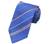 WITZROYS Cravate classique en jacquard tissé pour homme - Taille standard - Avec boîte cadeau, Bleu roi et orange., défaut taille
