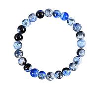 WIUYEH Bracelet unisexe extensible en perles rondes de 8 mm, pierre précieuse naturelle «Jaspe K2», pierre précieuse de guérison, bracelet étanche, énergie naturelle