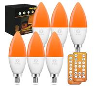 Wivety LED Ampoule E14 de Sommeil avec Télécommande, Ampoule Ambre sans Lumiere Bleue 1600K, 5W Pour la Chambre de Bébé, la Chambre à Coucher (6 paquets)